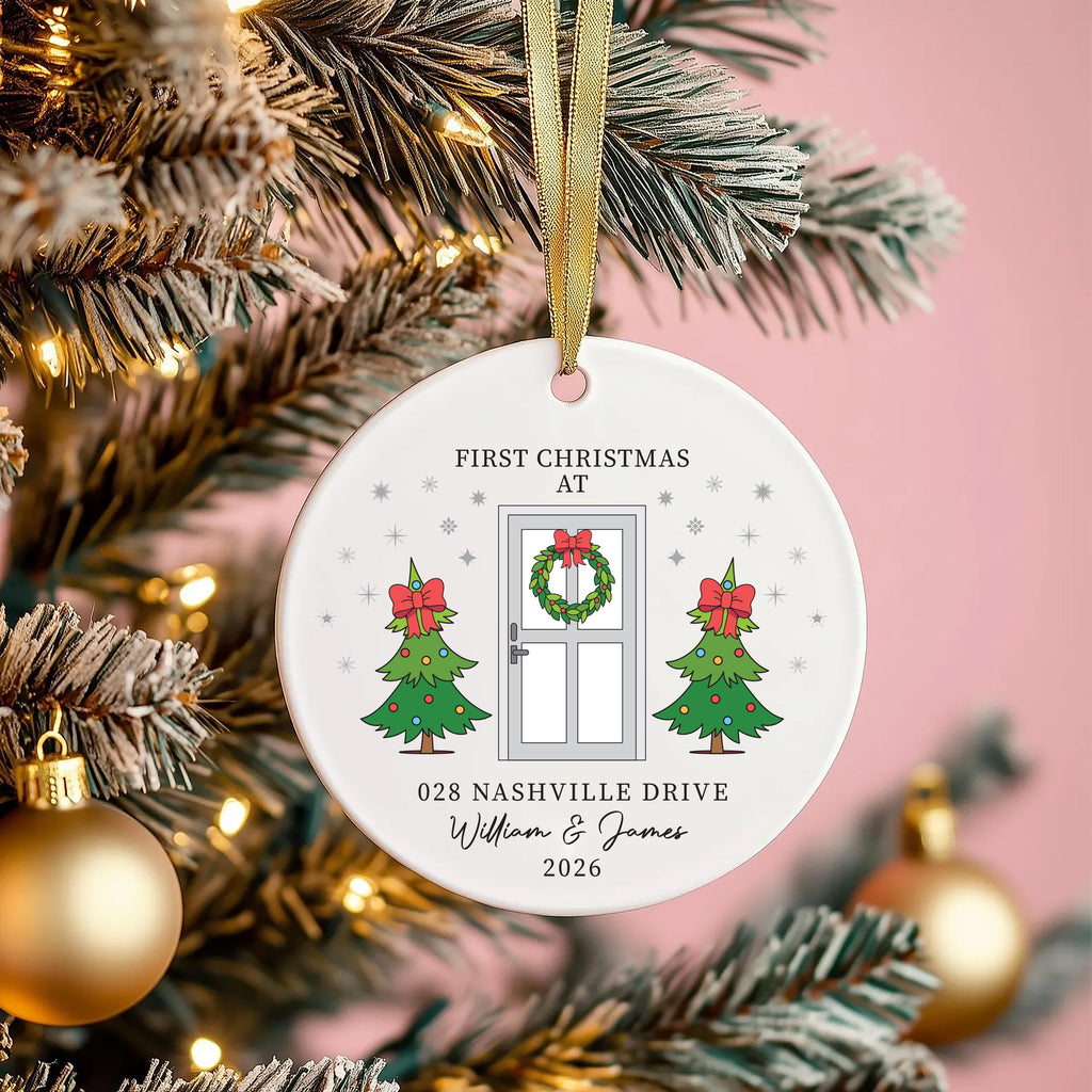 New Home Ornament Personalized, Our New Home 2025, Custom New House Ceramic Ornament, First Home Christmas Keepsake, Housewarming Gift