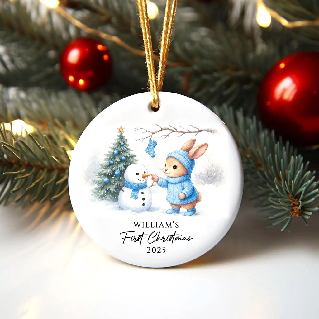 Personalized Baby’s First Christmas Ornament, Custom Newborn Keepsake, Baby Girl or Boy Ornament, First Christmas Ceramic Ornament Gift 2025