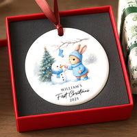 Personalized Baby’s First Christmas Ornament, Custom Newborn Keepsake, Baby Girl or Boy Ornament, First Christmas Ceramic Ornament Gift 2025