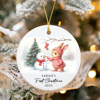 Personalized Baby’s First Christmas Ornament, Custom Newborn Keepsake, Baby Girl or Boy Ornament, First Christmas Ceramic Ornament Gift 2025