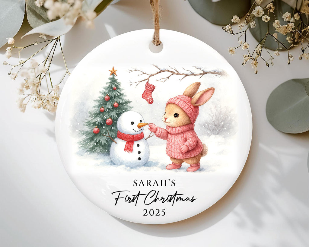 Personalized Baby’s First Christmas Ornament, Custom Newborn Keepsake, Baby Girl or Boy Ornament, First Christmas Ceramic Ornament Gift 2025