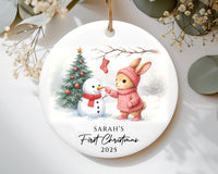 Personalized Baby’s First Christmas Ornament, Custom Newborn Keepsake, Baby Girl or Boy Ornament, First Christmas Ceramic Ornament Gift 2025