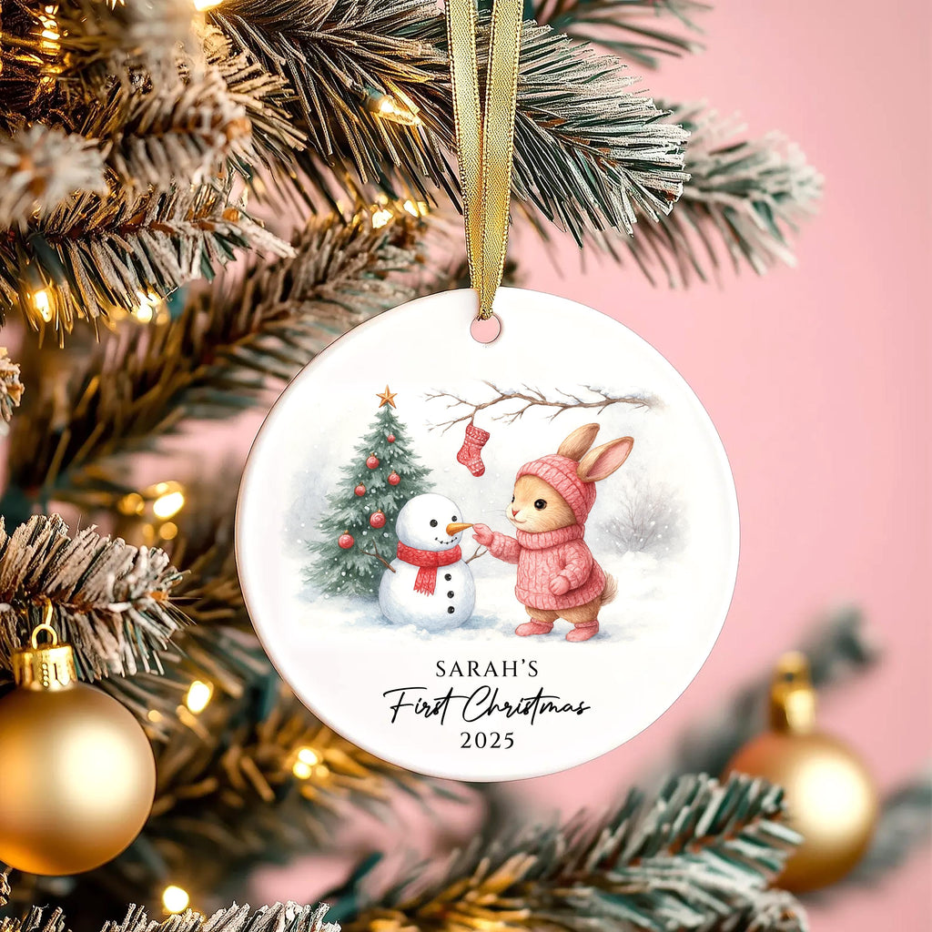 Personalized Baby’s First Christmas Ornament, Custom Newborn Keepsake, Baby Girl or Boy Ornament, First Christmas Ceramic Ornament Gift 2025