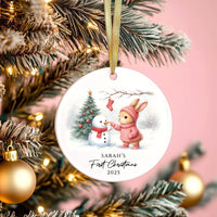 Personalized Baby’s First Christmas Ornament, Custom Newborn Keepsake, Baby Girl or Boy Ornament, First Christmas Ceramic Ornament Gift 2025