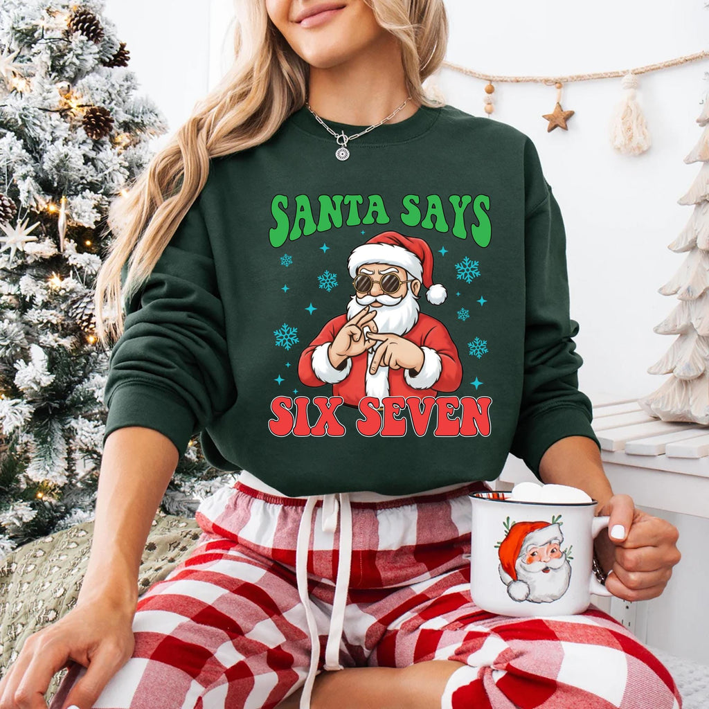 Santa Six Seven Christmas Sweatshirt, Six Seven Shirt, 6 7 Christmas Sweatshirt