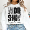 Worship Through The Worry Sweatshirt, Jesus Bible Verse Tee, Christian God Sweatshirt