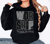 Worship Through The Worry Hoodie, Jesus Bible Verse Tee, Christian God Hoodie