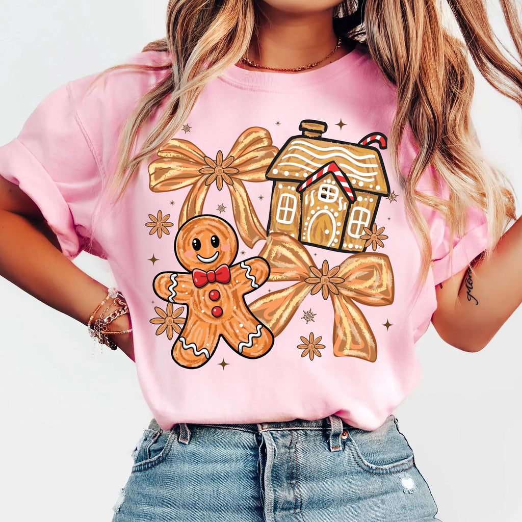 Gingerbread Christmas Coquette Shirt, Brushstroke Christmas Shirt, Tis The Season Tee