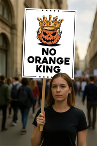 No Orange King Protest Sign, Anti-Trump, No Kings In America, Protect Democracy Political Activist Poster, Resist Fascism Rally Sign