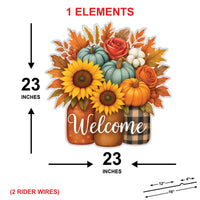 Fall Outdoor Garden Stakes, Autumn Welcome Yard Signs, Pumpkin Harvest Lawn Decorations for Thanksgiving Patio, Walkway & Outdoor Fall Décor