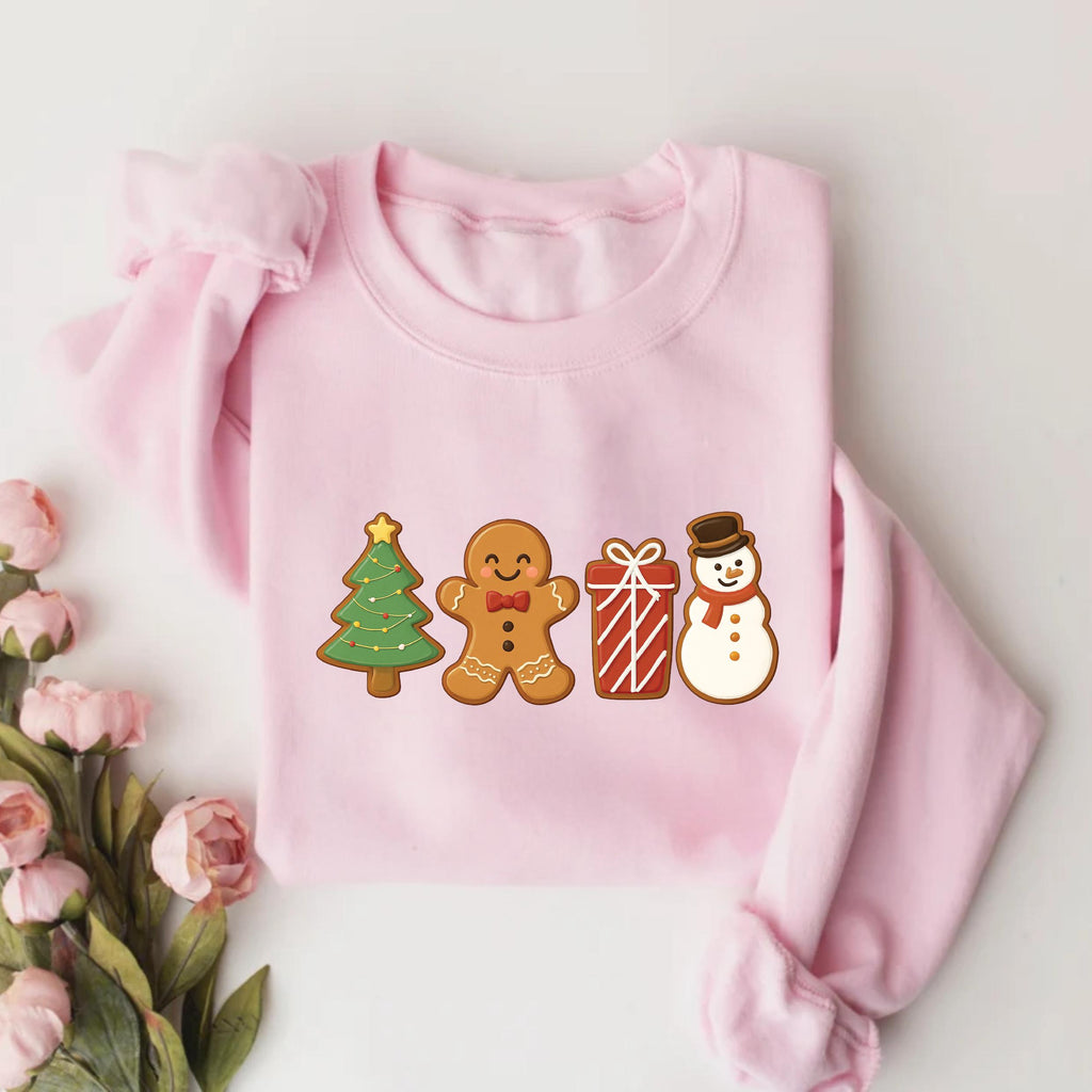 Cute Gingerbread Cookies Sweatshirt, Women's Christmas Shirt, Merry Christmas Sweatshirt