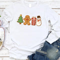 Cute Gingerbread Cookies Long Sleeve Shirt, Women's Christmas Shirt, Merry Christmas Tee