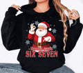 Funny Six Seven Meme Christmas Santa Hoodie, Viral Funny Santa Saying 6 7 Shirt, Humor Christmas Hoodie