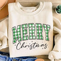 Merry Christmas Sweatshirt, Buffalo Plaid Shirt, Christmas Family Sweatshirt
