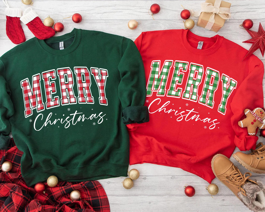 Merry Christmas Shirt, Buffalo Plaid Shirt, Christmas Family Tee