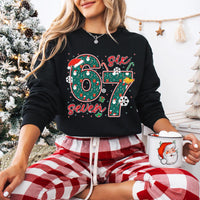 Funny Six Seven Meme Christmas Sweatshirt, Viral Funny Saying 6 7 Shirt, Internet Joke Sweatshirt