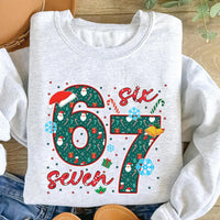 Funny Six Seven Meme Christmas Sweatshirt, Viral Funny Saying 6 7 Shirt, Internet Joke Sweatshirt