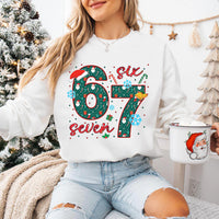 Funny Six Seven Meme Christmas Sweatshirt, Viral Funny Saying 6 7 Shirt, Internet Joke Sweatshirt