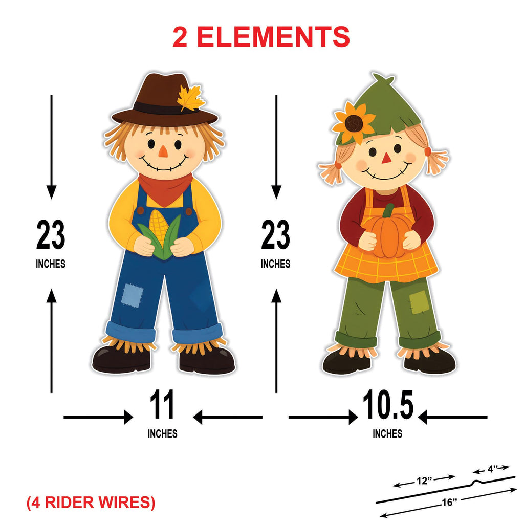 Fall Scarecrow Yard Signs, Thanksgiving Outdoor Lawn Decorations with Stakes, Autumn Harvest Garden Stakes for Patio, Pathway & Fall Décor