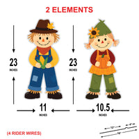 Fall Scarecrow Yard Signs, Thanksgiving Outdoor Lawn Decorations with Stakes, Autumn Harvest Garden Stakes for Patio, Pathway & Fall Décor