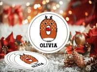 Personalized Christmas Present Labels, Custom Vinyl Sticker Sheets, Xmas Gift Name Tags, Holiday Wrapping Labels, Any Name Stickers