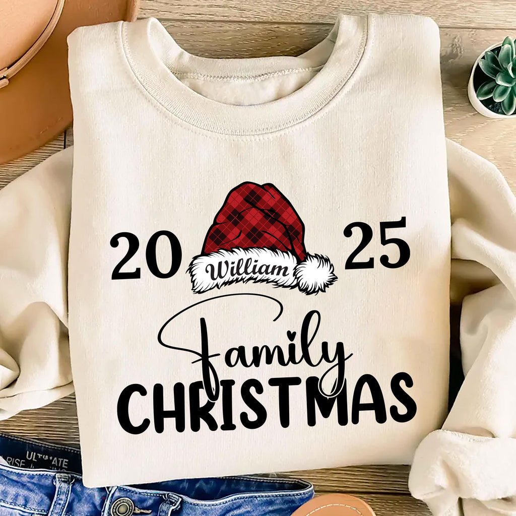 Personalized Family Christmas Sweatshirt, Custom Name Holiday Shirt, Family Christmas Sweatshirt