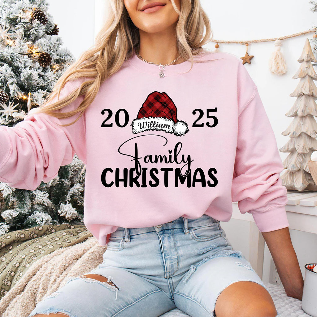 Personalized Family Christmas Sweatshirt, Custom Name Holiday Shirt, Family Christmas Sweatshirt