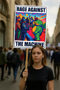 Portland Frog Anti-ICE Protest Sign, Anti-Trump, No Kings In America, Protect Democracy Political Activist Poster, Resist Fascism Rally Sign
