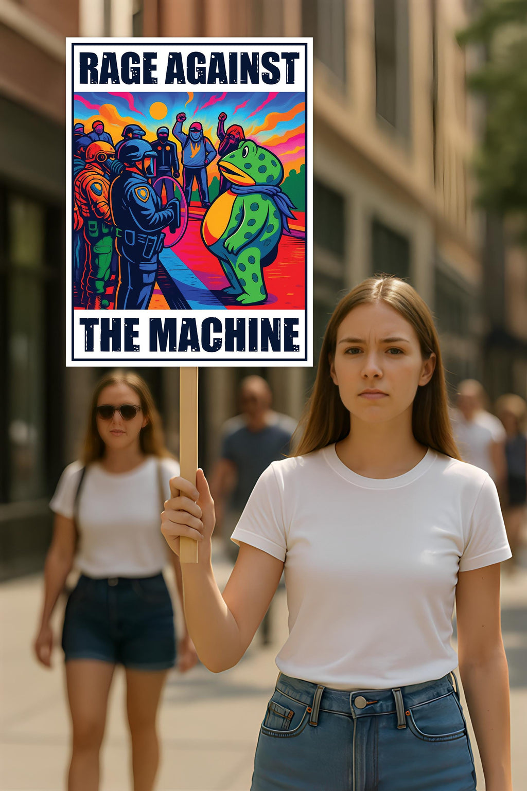 Portland Frog Anti-ICE Protest Sign, Anti-Trump, No Kings In America, Protect Democracy Political Activist Poster, Resist Fascism Rally Sign
