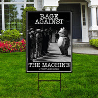 Portland Frog Anti-ICE Protest Yard Sign - Anti-Trump, No Kings In America, Protect Democracy, Resist Fascism Yard Sign with Metal H-Stake