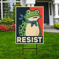 Portland Frog Anti-ICE Protest Yard Sign - Anti-Trump, No Kings In America, Protect Democracy, Resist Fascism Yard Sign with Metal H-Stake