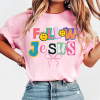 Follow Jesus Shirt, Coquette Jesus Shirt, Christian Tee, Preppy Jesus Shirt