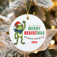 Merry Resistmas Ceramic Ornament, Portland Frog Christmas Ornament, Anti-Fascism Holiday Keepsake, Political Protest Gift, Abolish ICE Decor