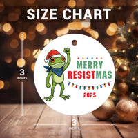 Merry Resistmas Ceramic Ornament, Portland Frog Christmas Ornament, Anti-Fascism Holiday Keepsake, Political Protest Gift, Abolish ICE Decor