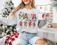 Personalized Christmas Mama Sweatshirt, This Mama Loves Her Cookies Shirt, Custom Gingerbread Sweatshirt
