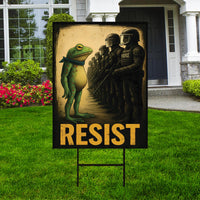 Portland Frog Anti-ICE Protest Yard Sign - Anti-Trump, No Kings In America, Protect Democracy, Resist Fascism Yard Sign with Metal H-Stake