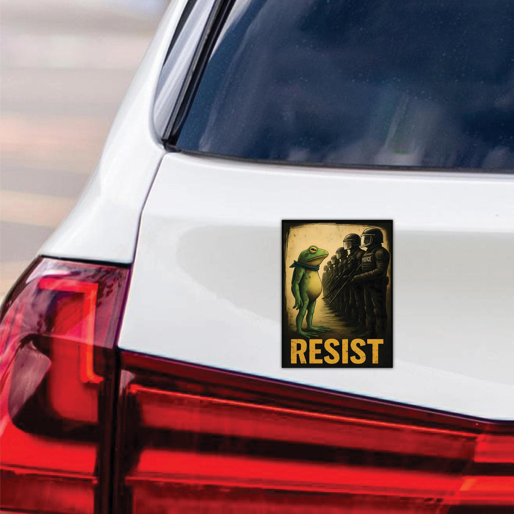Portland Frog Anti-ICE Protest Magnet, Protect Democracy, Anti-Trump, No Kings Protest Sign, Resist Fascism Vehicle Magnet, 6" x 4.5"