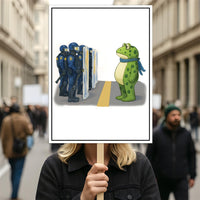 Portland Frog Anti-ICE Protest Sign, Anti-Trump, No Kings In America, Protect Democracy Political Activist Poster, Resist Fascism Rally Sign