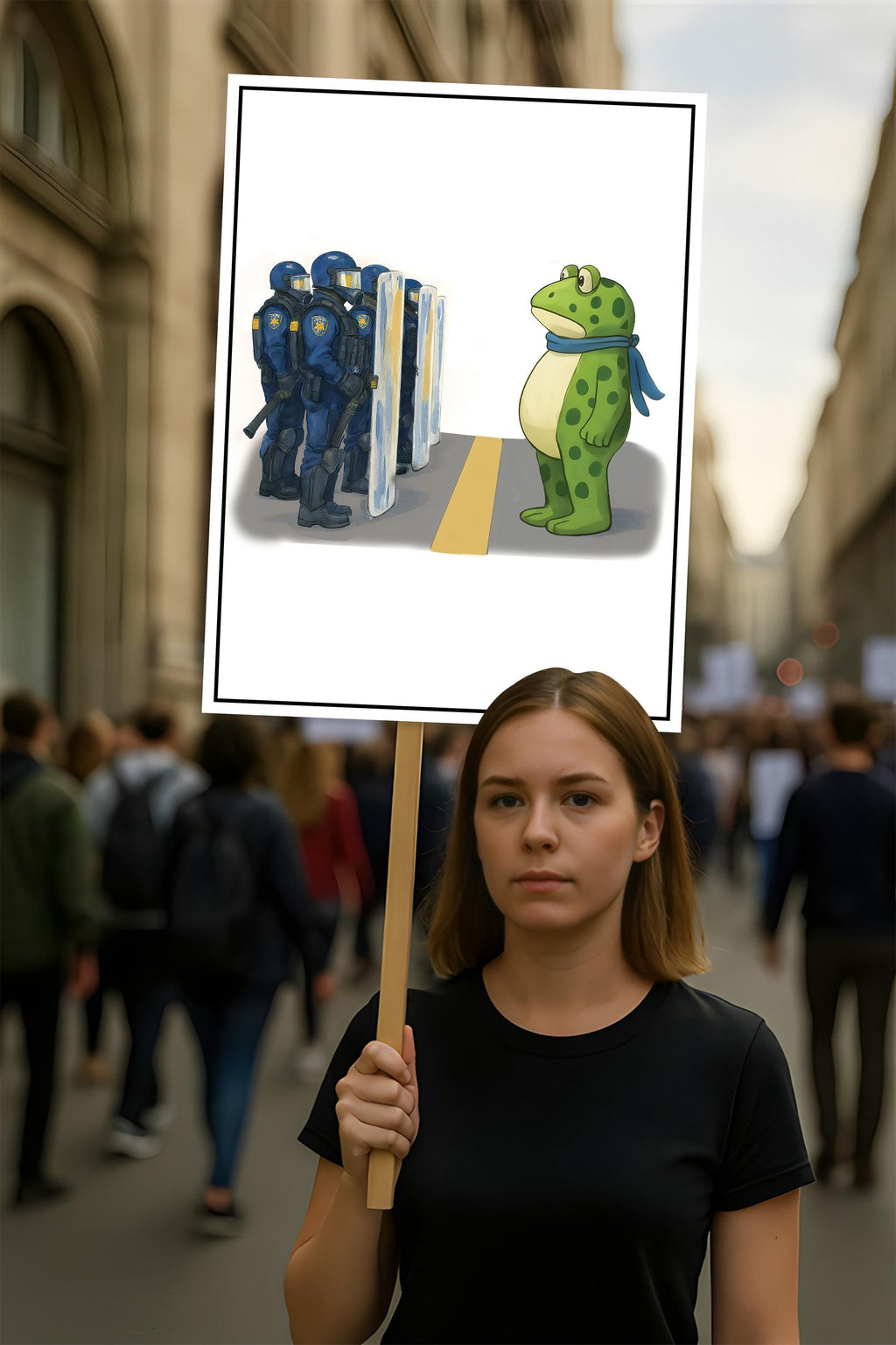 Portland Frog Anti-ICE Protest Sign, Anti-Trump, No Kings In America, Protect Democracy Political Activist Poster, Resist Fascism Rally Sign