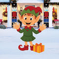 Christmas Elf Girl Yard Sign, Outdoor Holiday Lawn Stake Decorations, Cute Garden Elf Décor for Christmas Patio, Walkway, Home Display