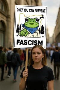 Portland Frog Anti-ICE Protest Sign, Anti-Trump, No Kings In America, Protect Democracy Political Activist Poster, Resist Fascism Rally Sign