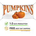 Pumpkins Banner Sign - 13 Oz Heavy Duty Waterproof Pumpkins Sale Vinyl Banner With Metal Grommets