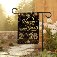 Happy New Year 2026 Garden Flag, New Year’s Eve Yard Flag, Holiday Welcome New Year Fence Front Porch Yard Decorations, Eve Party Decor Flag