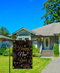 Happy New Year 2026 Garden Flag, New Year’s Eve Yard Flag, Holiday Welcome New Year Fence Front Porch Yard Decorations, Eve Party Decor Flag