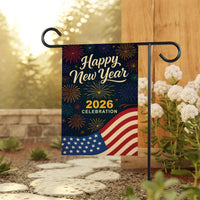 Happy New Year 2026 Garden Flag, New Year’s Eve Yard Flag, Holiday Welcome New Year Fence Front Porch Yard Decorations, Eve Party Decor Flag