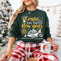 Cruising Into the New Year 2026 Sweatshirt, Custom Name Cruise Shirt, Family Vacation Matching Sweatshirt