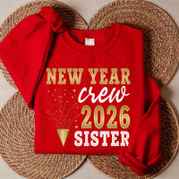 Happy New Year 2026 Sweatshirt, Christmas Crew Matching Family Outfits Shirt, New Year Family Sweatshirt