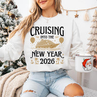 Cruising Into the New Year 2026 Sweatshirt, Custom Name Cruise Shirt, Family Vacation Matching Sweatshirt