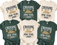 Cruising Into the New Year 2026 Shirt, Custom Name Cruise Shirt, Family Vacation Matching Tee