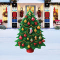 Christmas Tree Yard Sign, Outdoor Holiday Lawn Decoration with Stakes, Festive Ornamented Xmas Tree Garden Décor for Patio, Walkway & Home